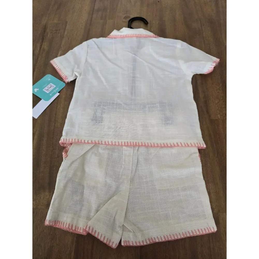 Mickey and Pluto Baby Boy Linen Short Set NWT 18 Months